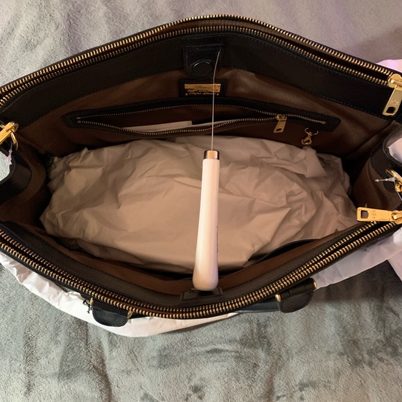 “RARE” Ralph Lauren Black Newbury Double Zip Tote, NWOT - Picture 7 of 13